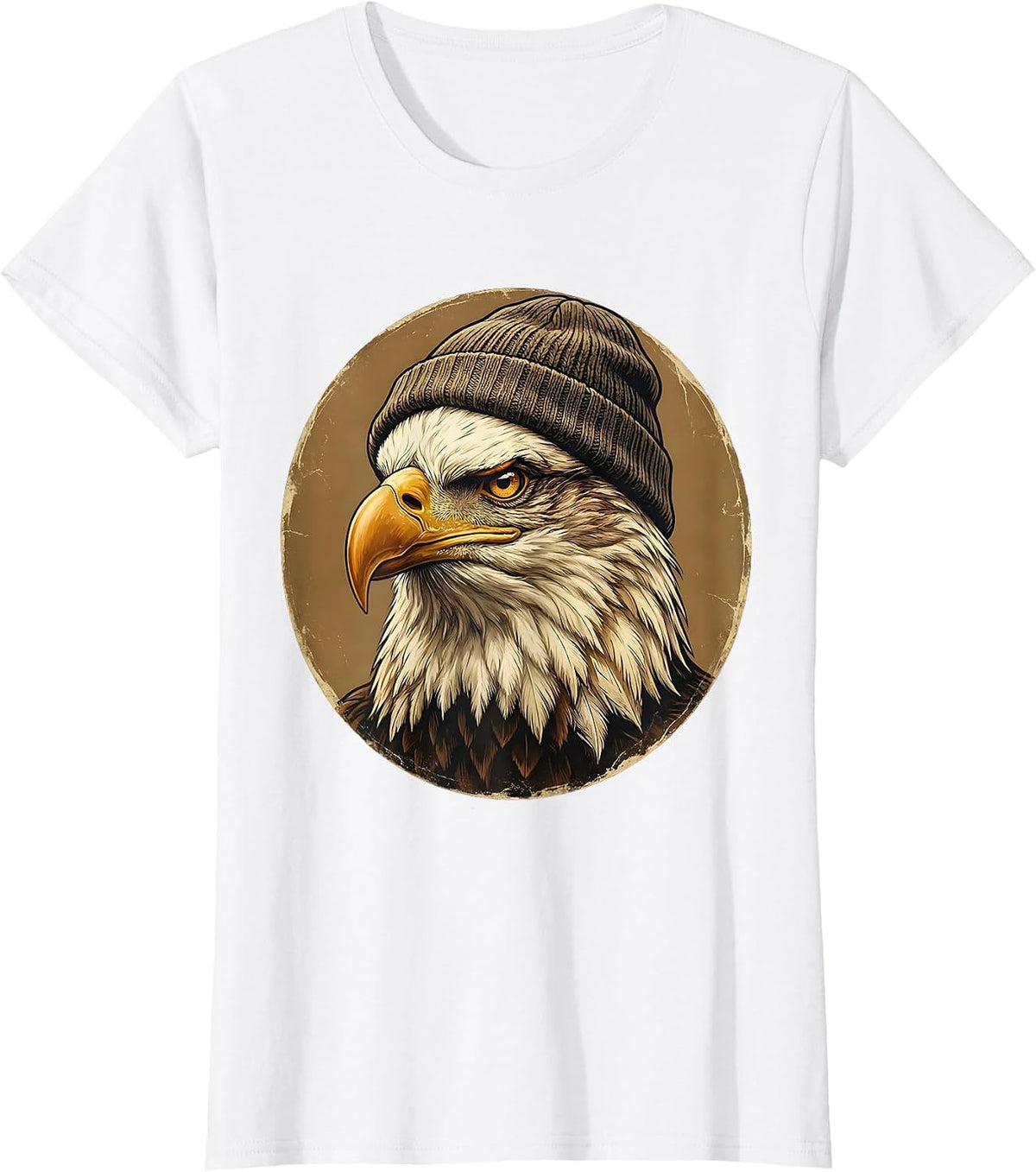 Women's Bald Eagle Portrait Vintage Eagle Lover Gift T-Shirt - White