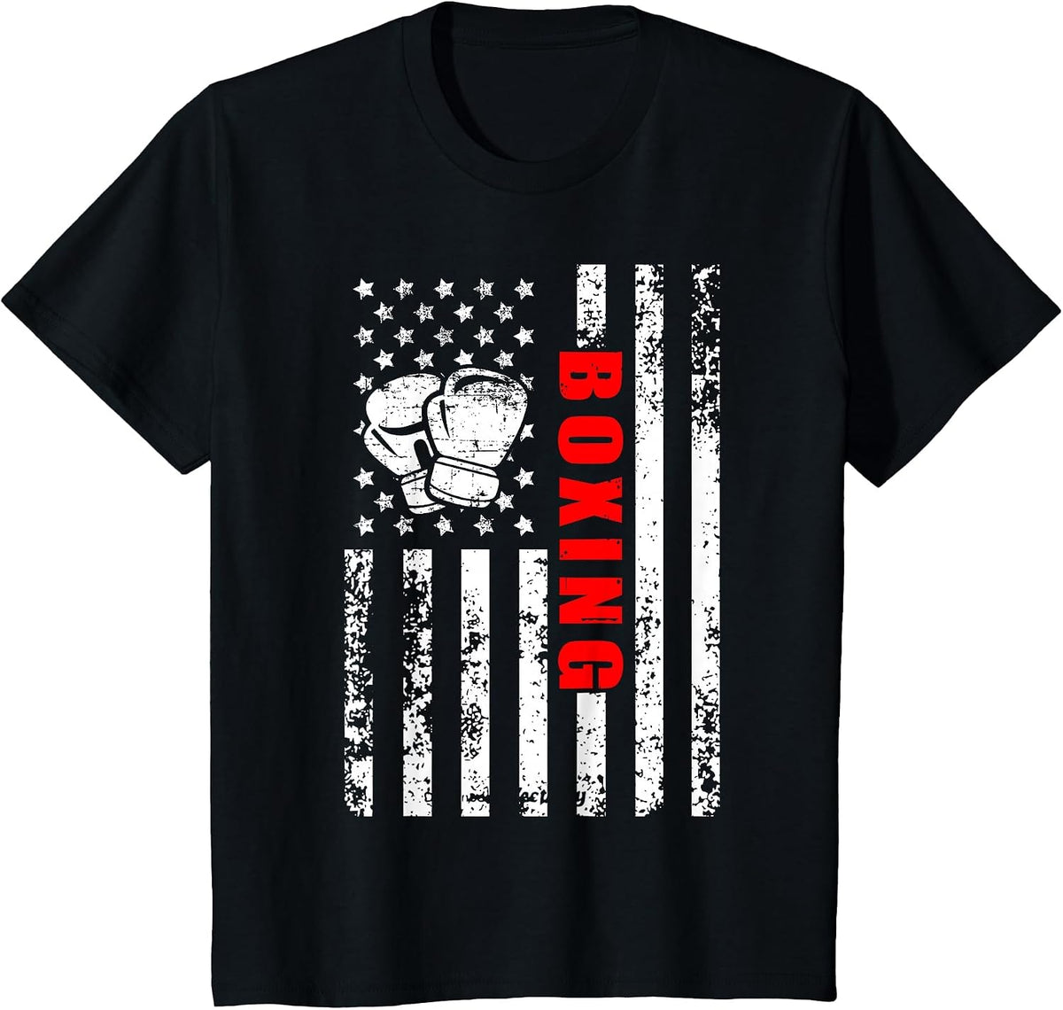 American Flag Boxing Patriotic Boxing T-Shirt - Black