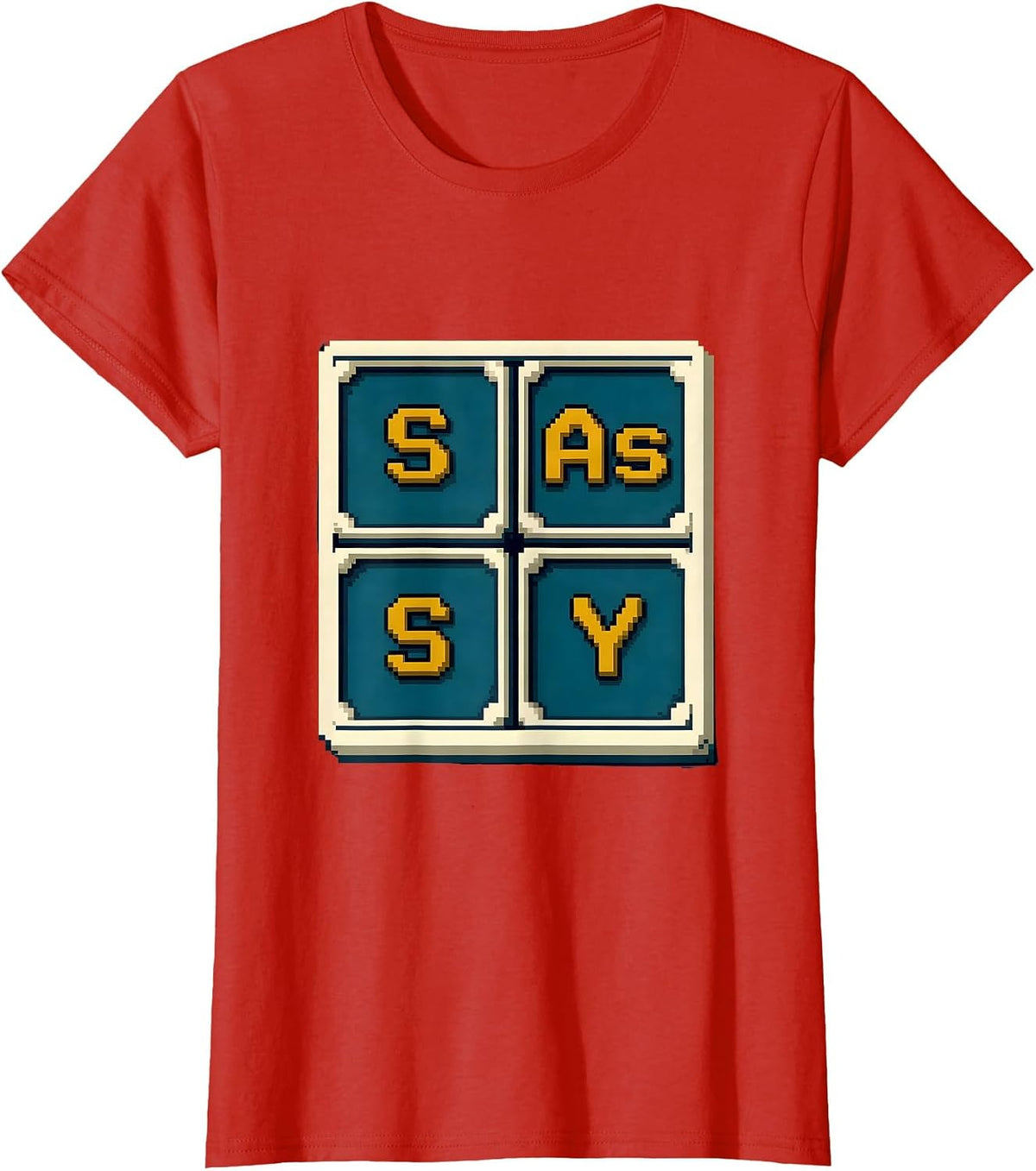 S-As-S-Y Pixel Art Funny Chemistry Nerd Humor Gift T-Shirt - Red