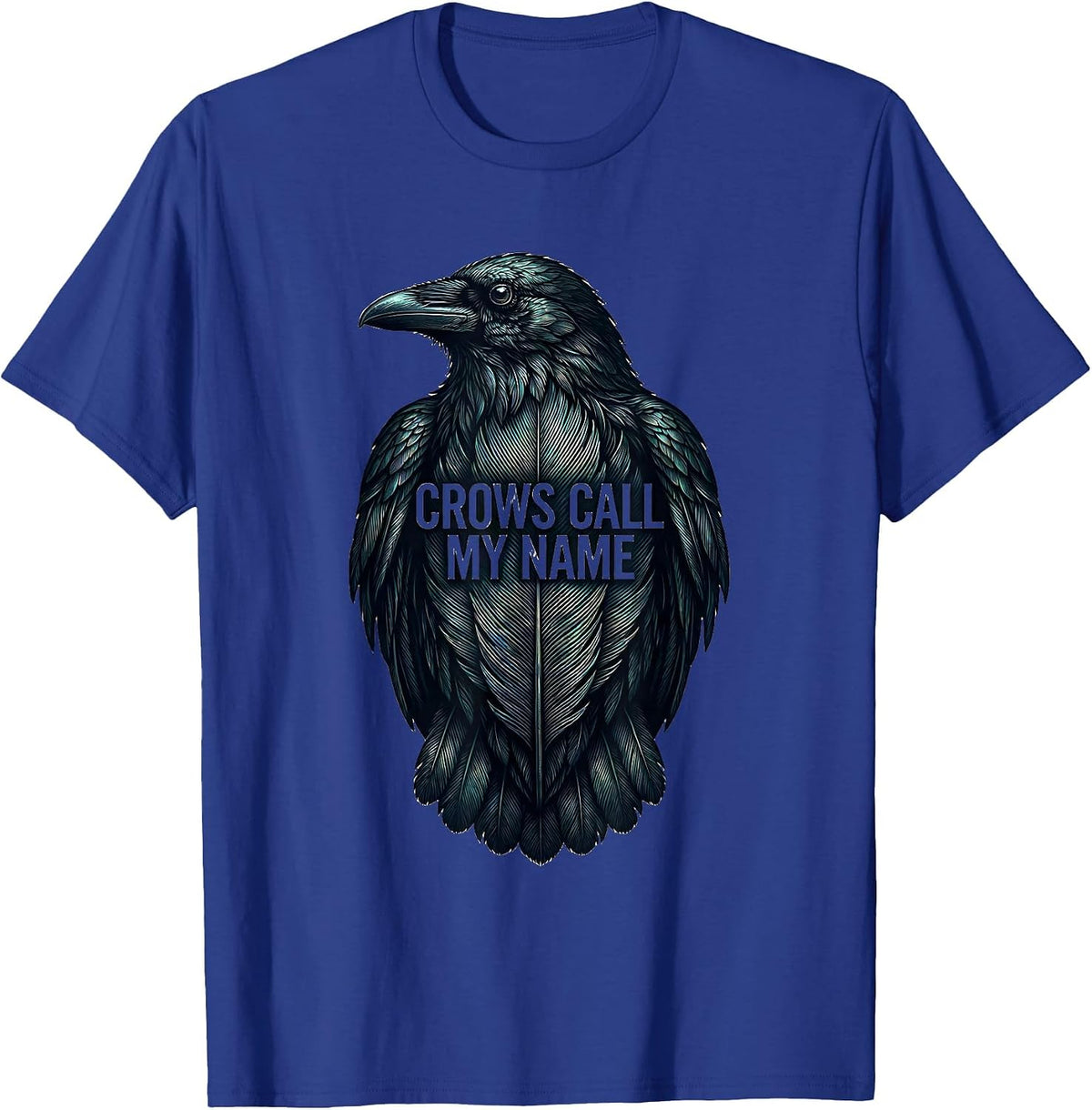 Men's Crows Call My Name Mystical Crow Design T-Shirt - Royal Blue