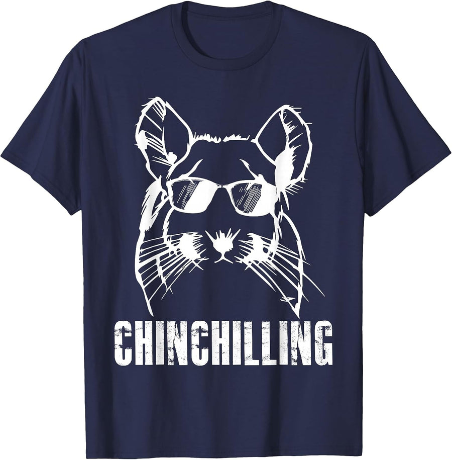 Chinchilling Chinchilla Chinchillas Wool Mouse Rodent T-Shirt - Navy Blue