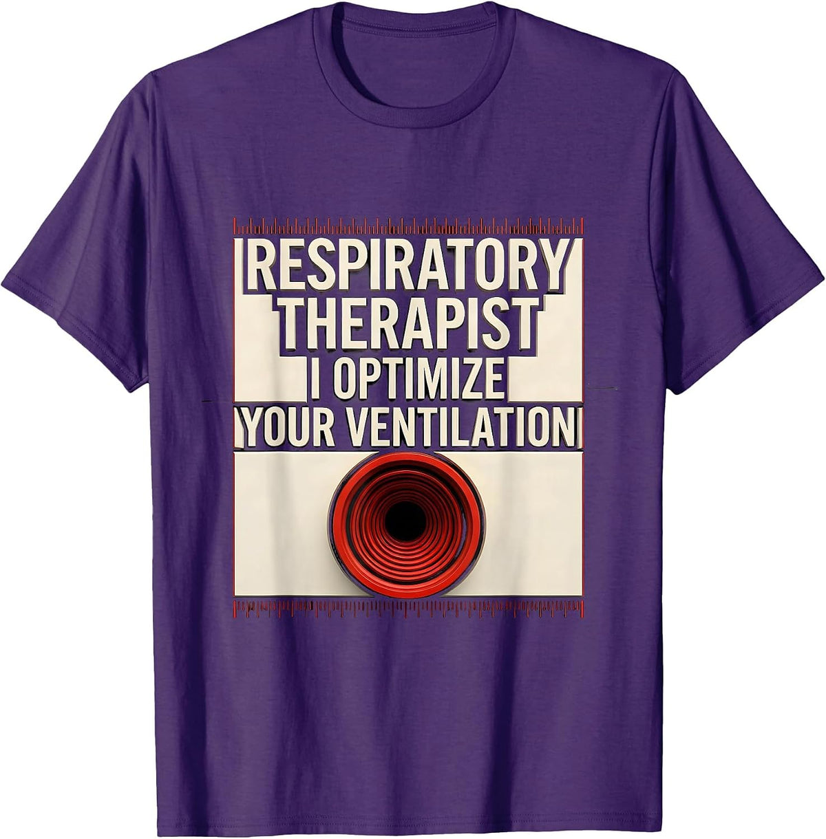 Men's Respiratory Therapist. I Optimize Your Ventilation Geometric T-Shirt - Purple