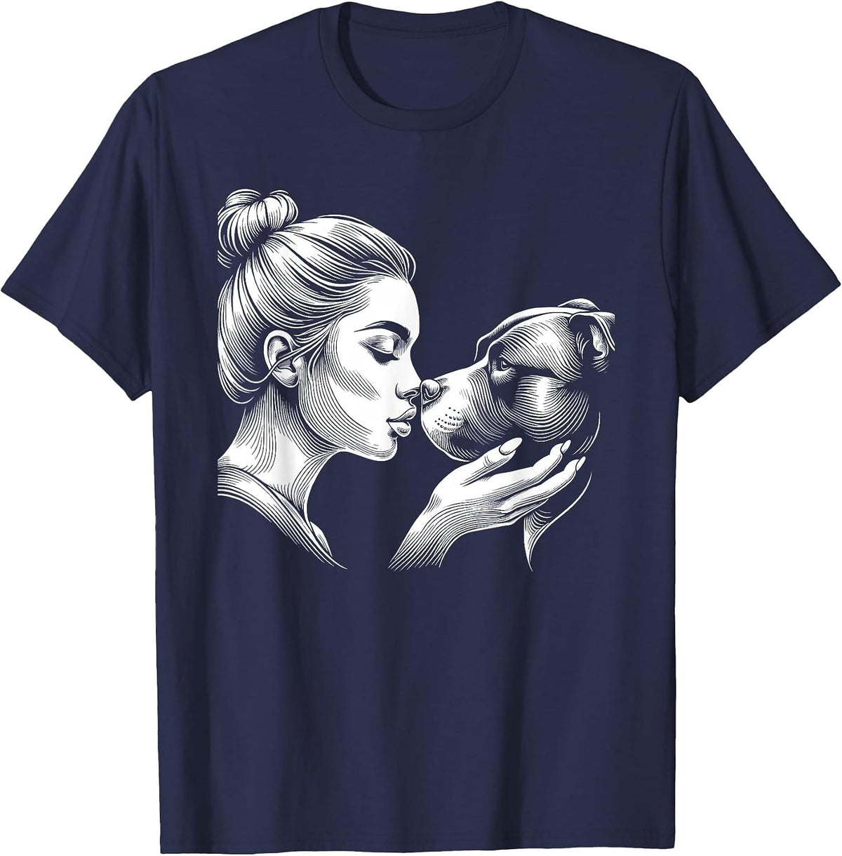 Staffordshire Bull Terrier Dog Mom Women Mother's Day T-Shirt - Navy Blue