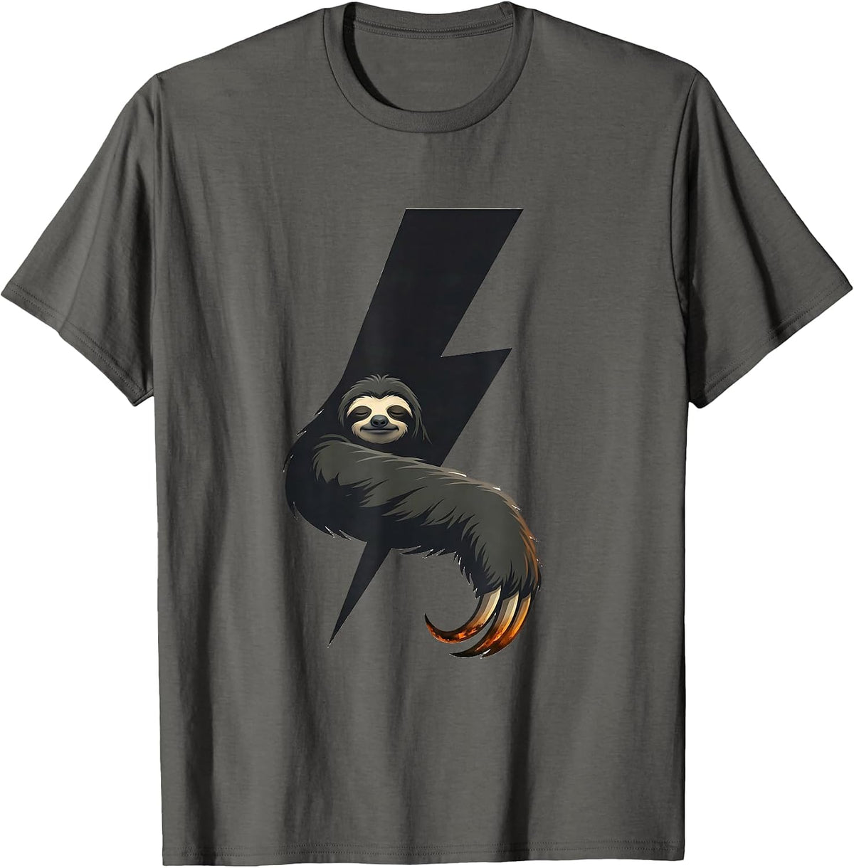 Sloth Superhero Funny Animal Novelty Humor T-Shirt - Asphalt Grey