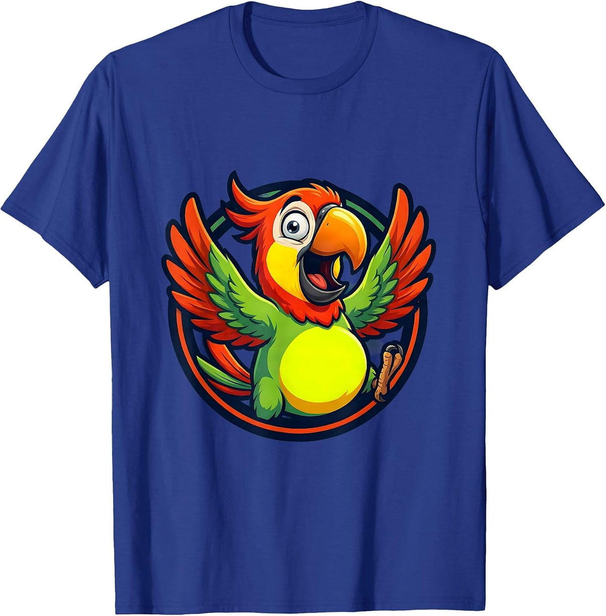 Funny Parrot Spilling Secrets to Wrong Person T-Shirt - Royal Blue