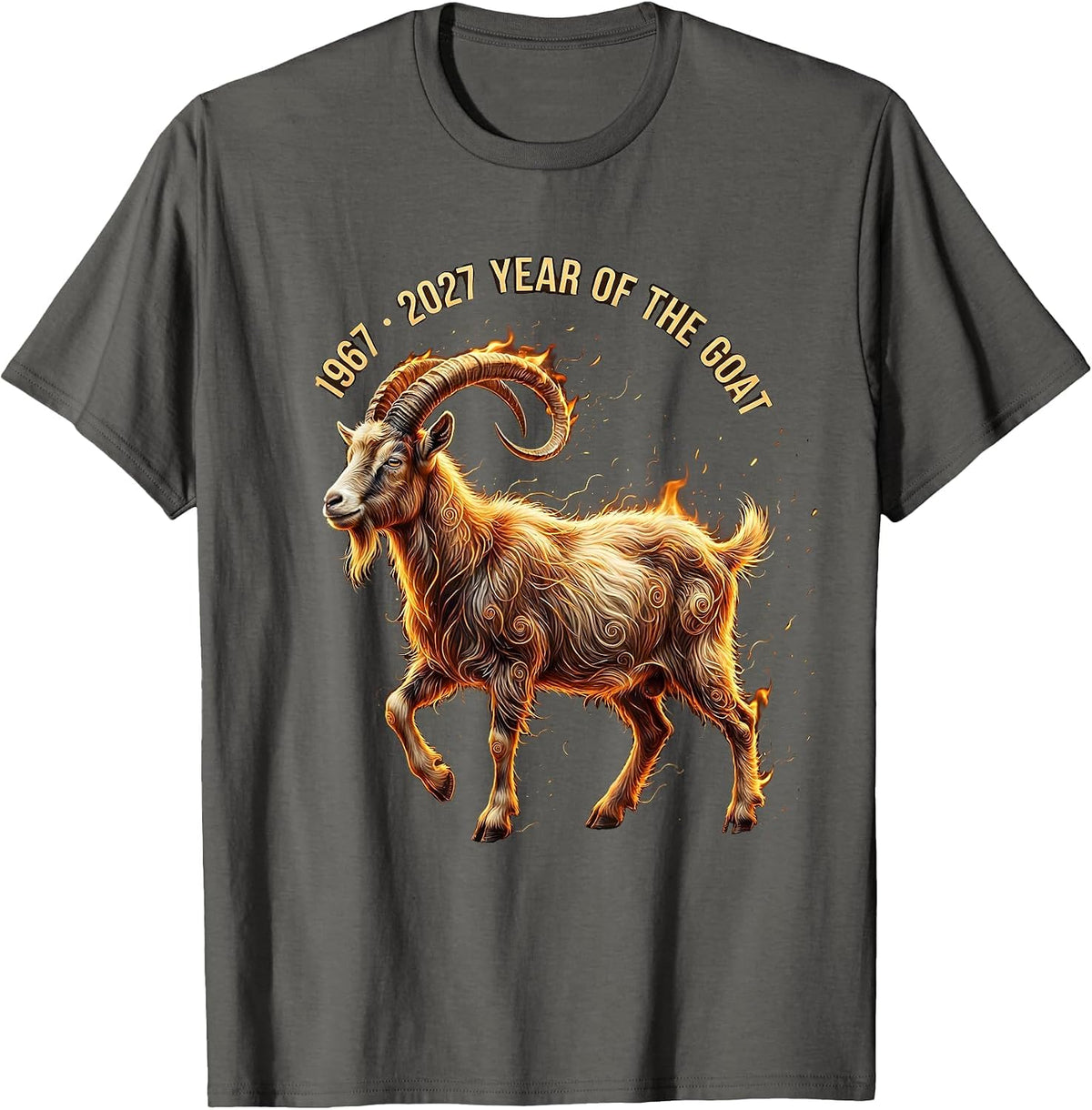 Men's 1967 · 2027 Year Of The Goat Lunar New Year Birthday T-Shirt - Asphalt Grey
