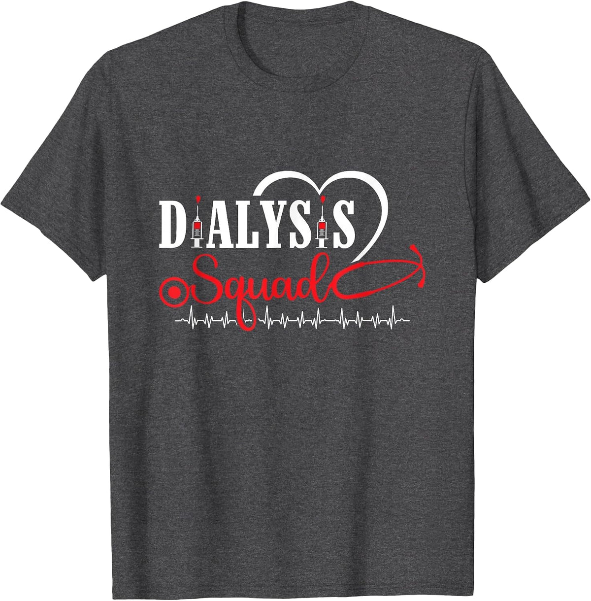 Dialysis Squad Dialysis Technician Hemodialysis Nephrology T-Shirt - Dark Heather Grey