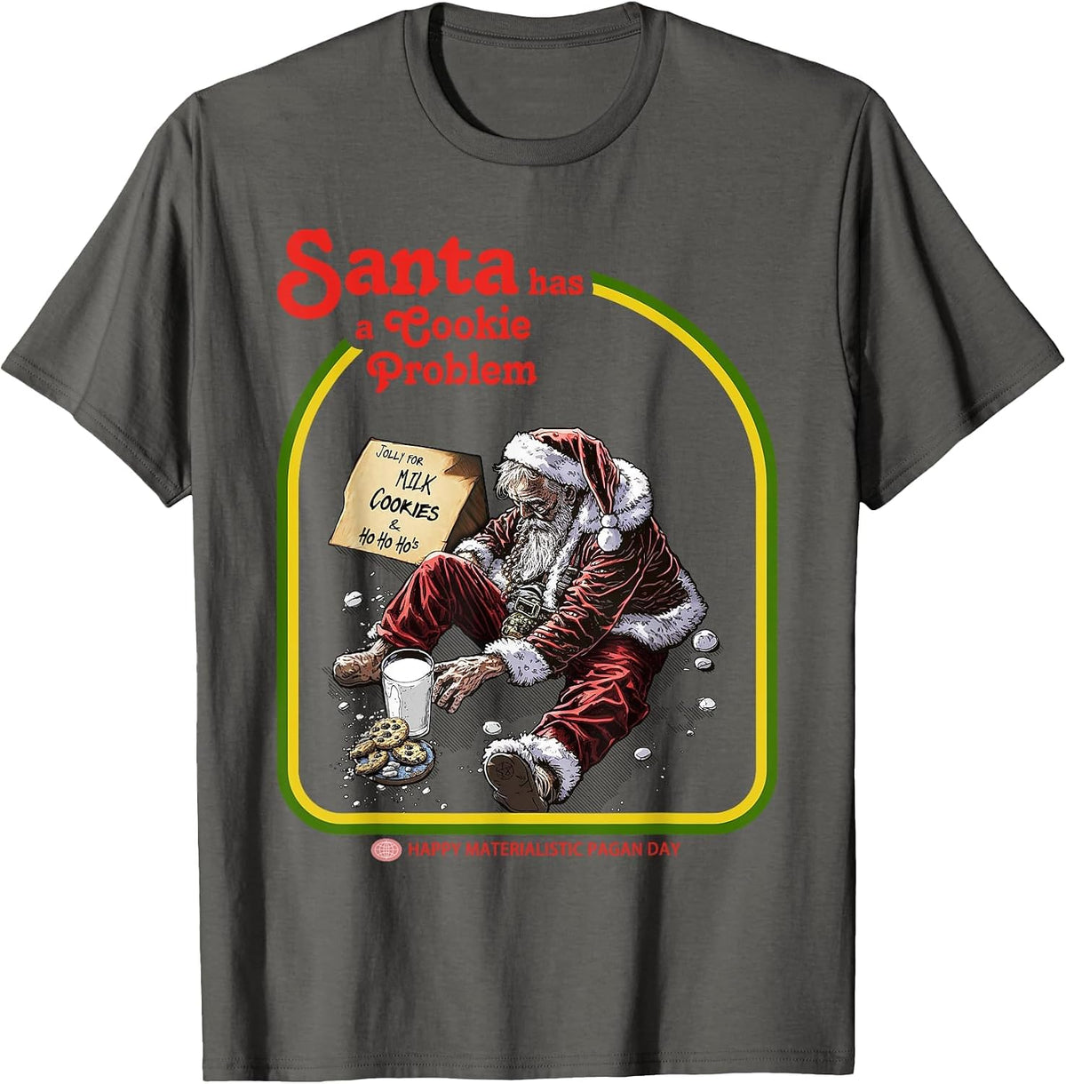 Santa has a Cookie Problem T-Shirt - Asphalt Grey