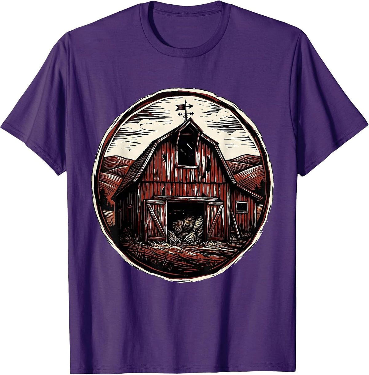 Men's Weathered Barn Rolling Hills Country Graphic T-Shirt - Purple