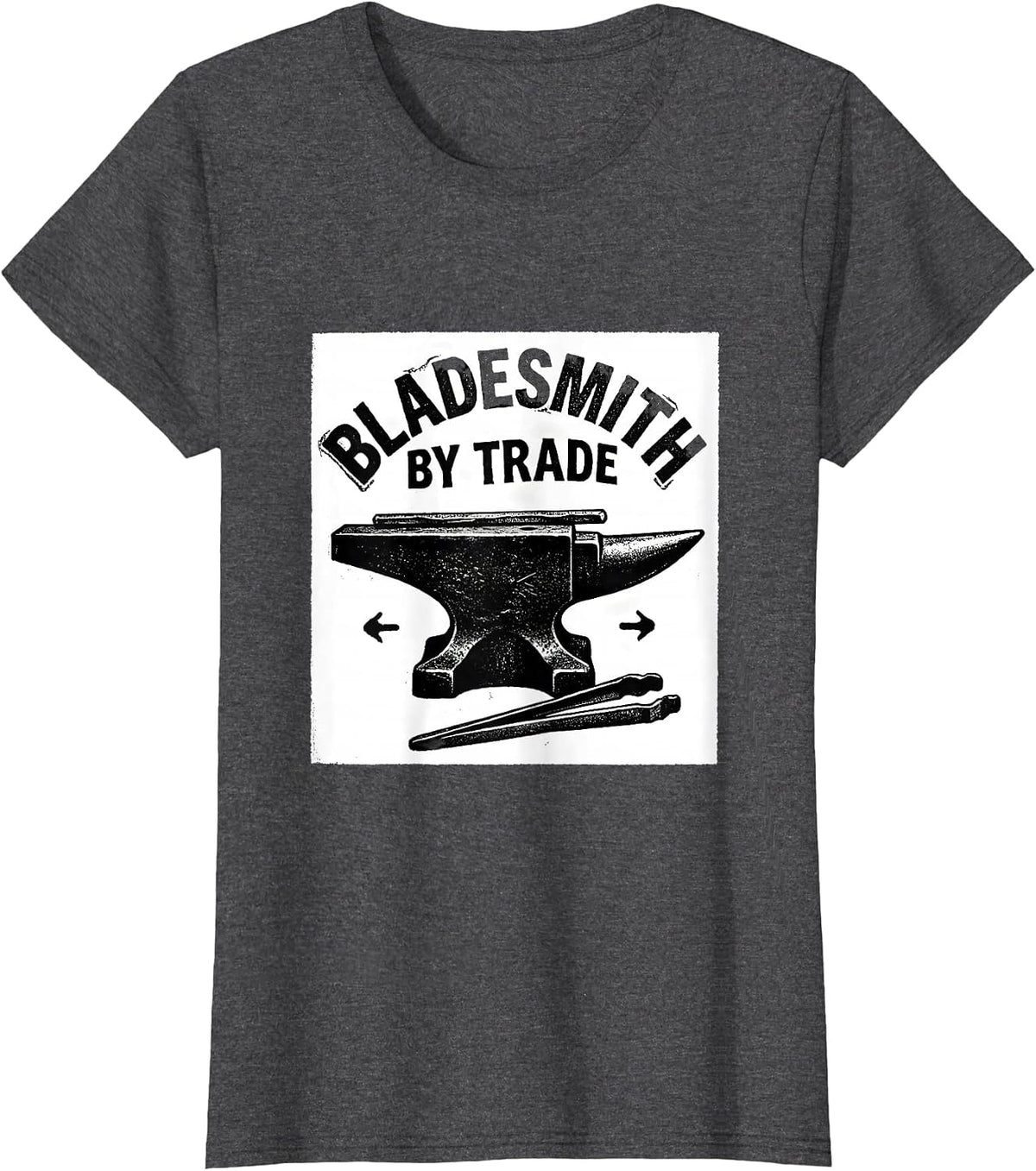 Women's Bladesmith By Trade Rubber Stamp Metalworker Forging Humor T-Shirt - Dark Heather Grey