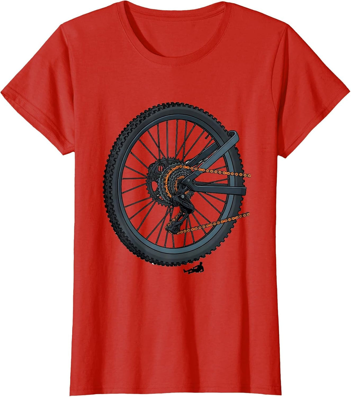 Bike Drivetrain Frame Mountain Bike Humor T-Shirt - Red
