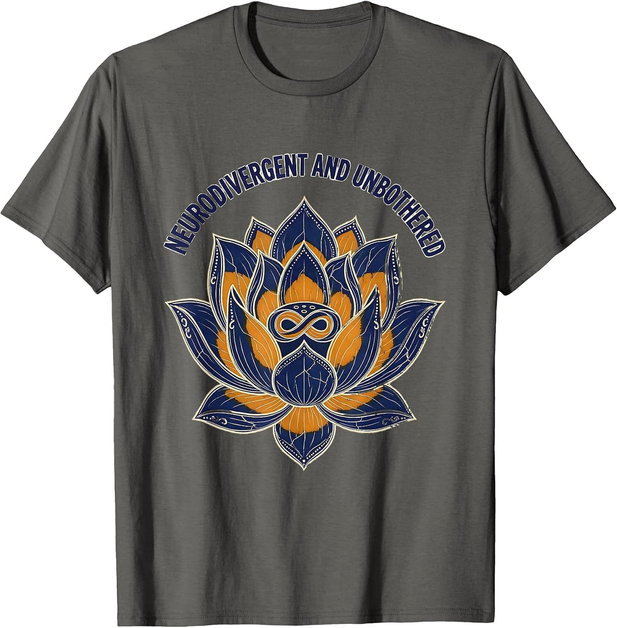 Neurodivergent and Unbothered Autism Design T-Shirt - Asphalt Grey