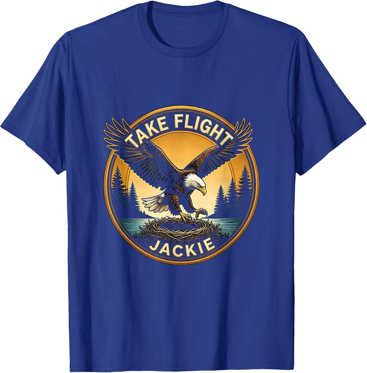 Men's Take Flight Jackie Bald Eagle Memorial Big Bear Lake Nature T-Shirt - Royal Blue