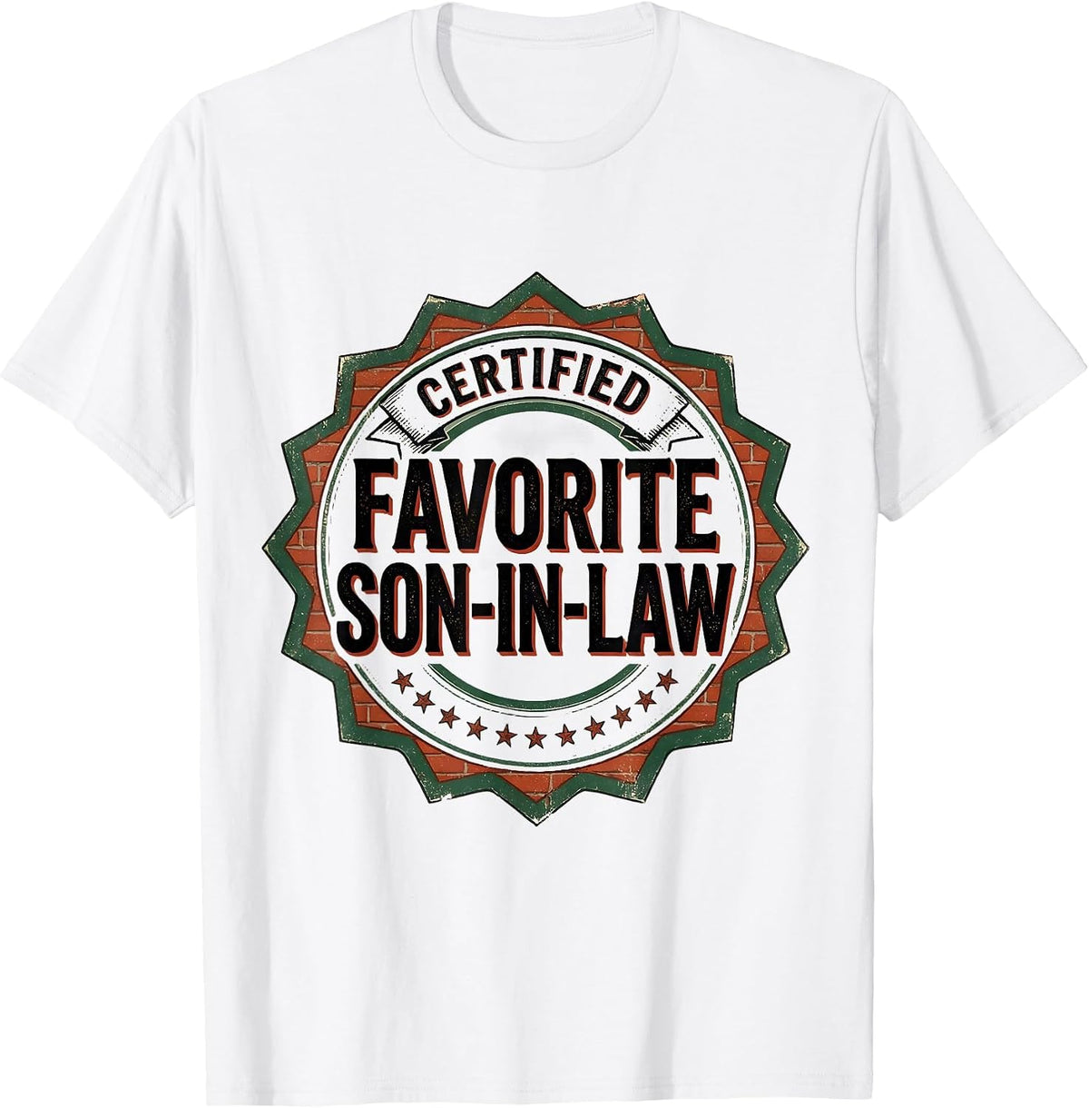 Men's Certified Favorite Son-In-Law Funny Vintage Badge Family T-Shirt - White