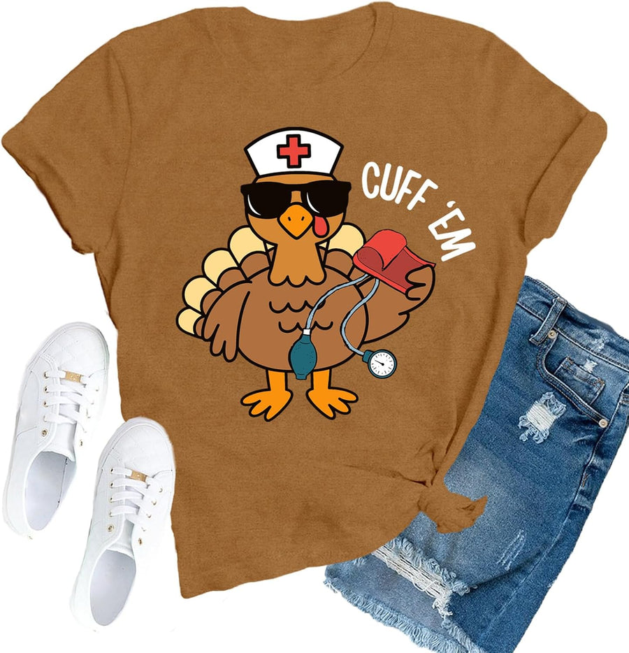 Nurse Shirts for Women Nursing Work Life Appreciation Week T-Shirt - Brown