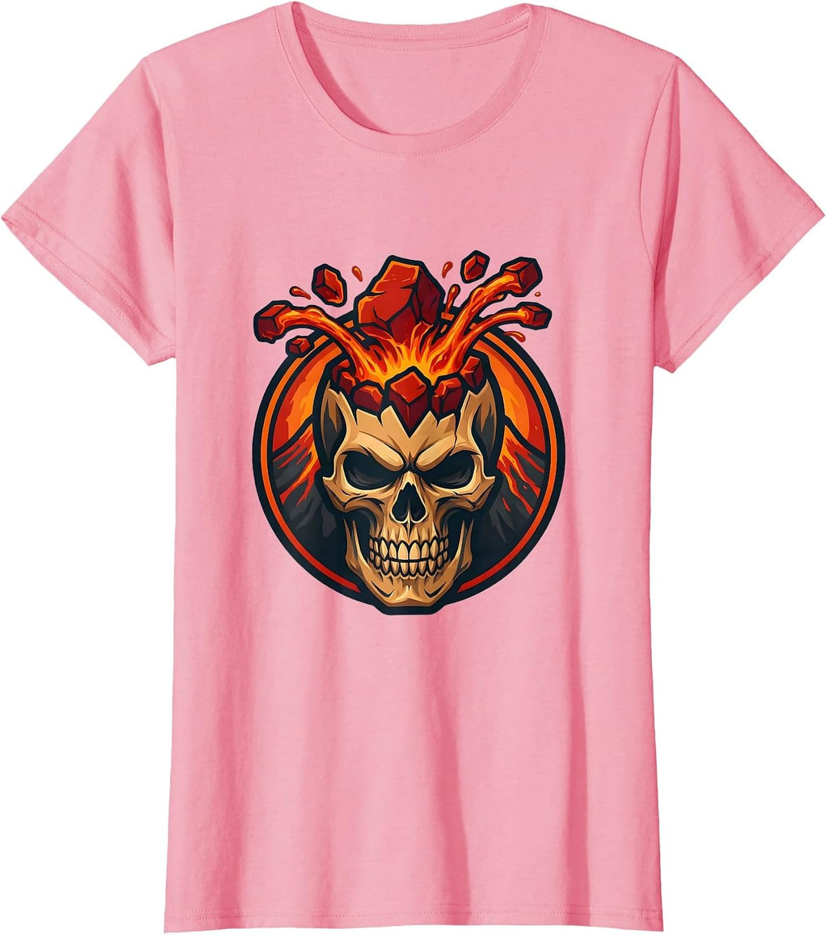 Women's Hawaiian Volcanic Eruption Lava Stream Graphic T-Shirt - Pink