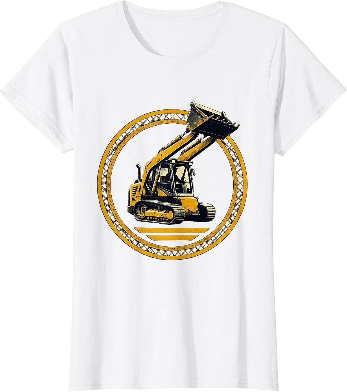Women's Skid Steer Badge Operator Humor Vintage T-Shirt - White