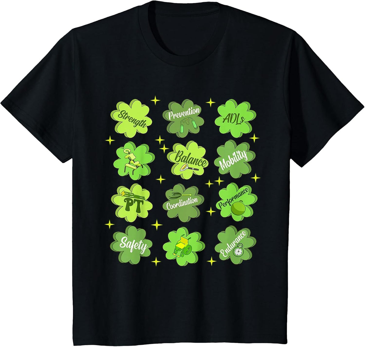 Physical Therapy PT St Patricks Day Funny Saint Pattys T-Shirt - Black