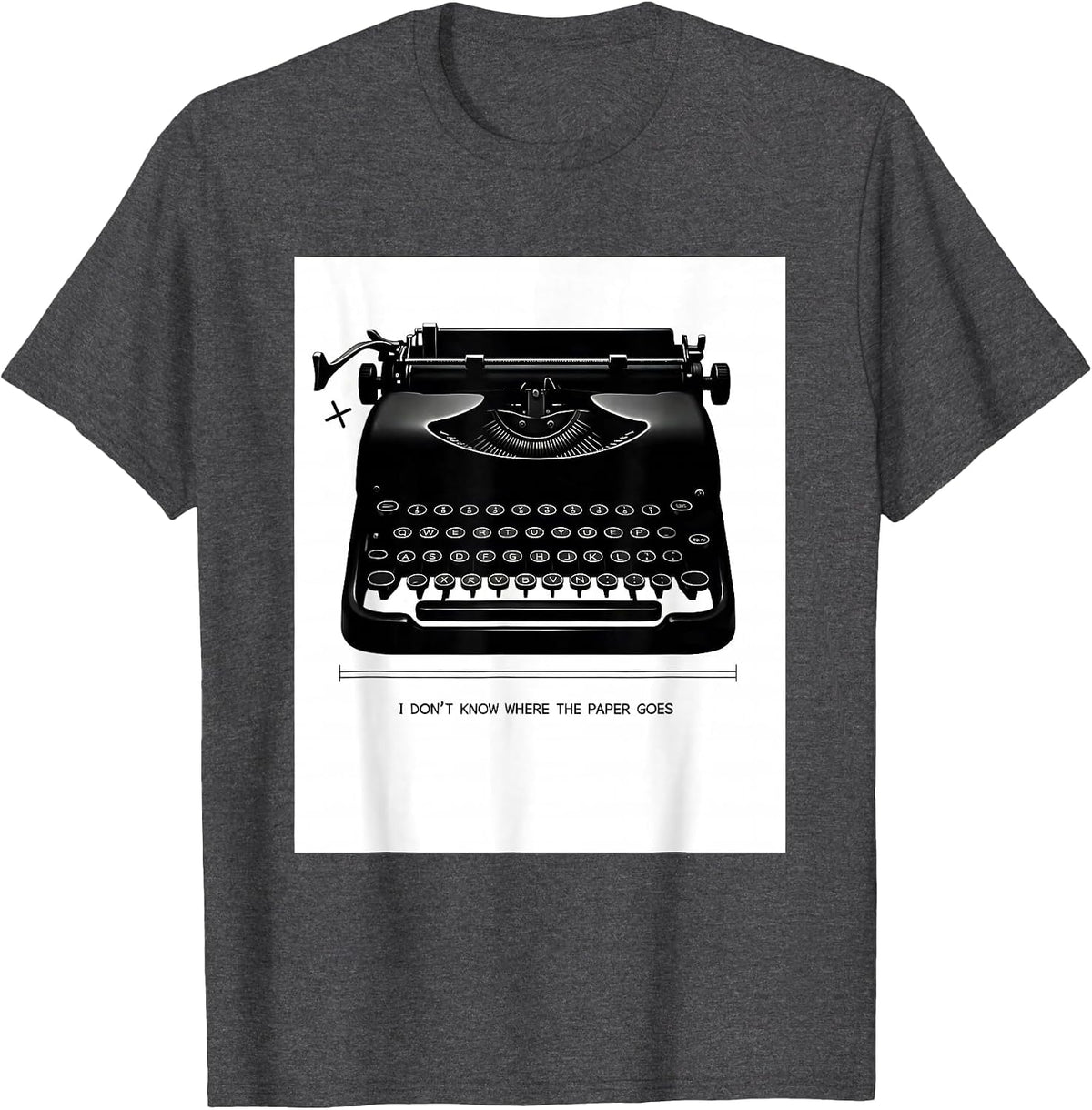 I Don't Know Where The Paper Goes Retro 80s 90s Party T-Shirt - Dark Heather Grey