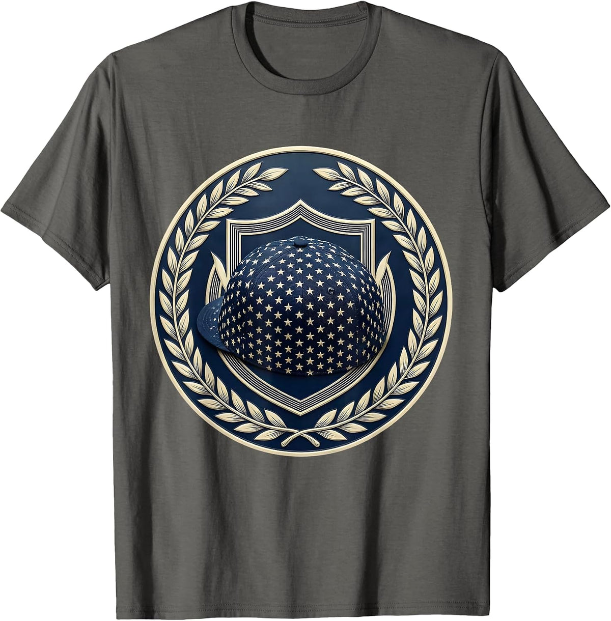 Starry Scrub Cap Nurse Graphic Tee T-Shirt - Asphalt Grey