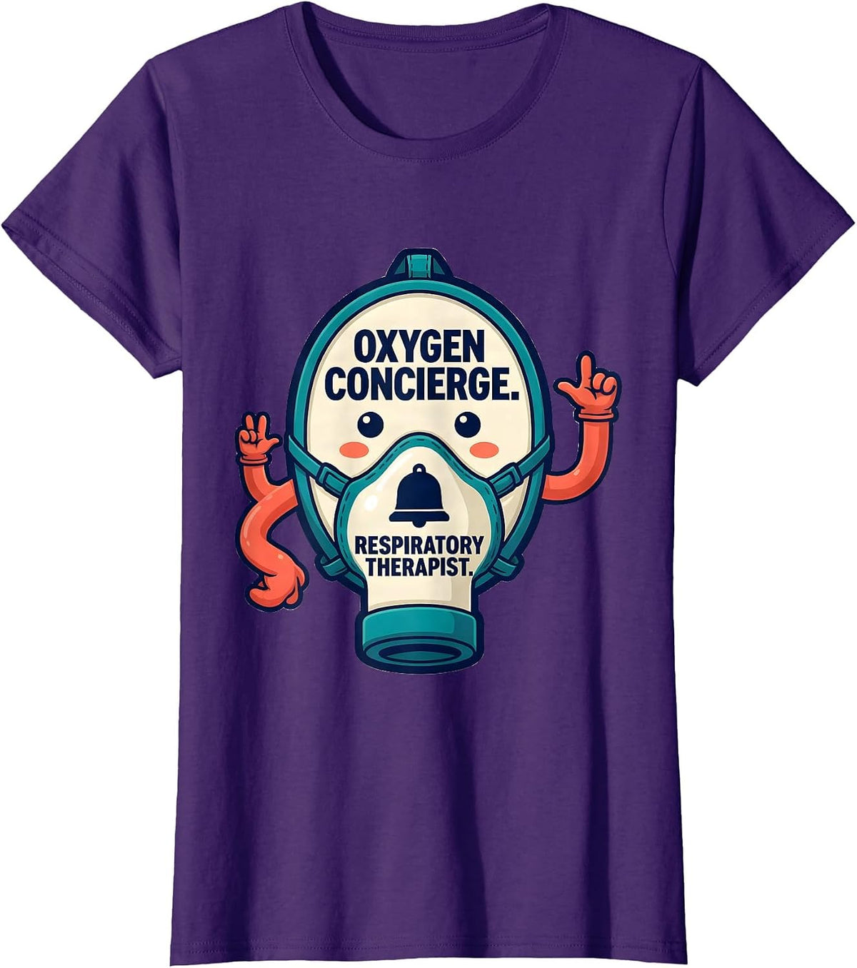 Women's Oxygen Concierge. Respiratory Therapist. RT Humor T-Shirt - Purple