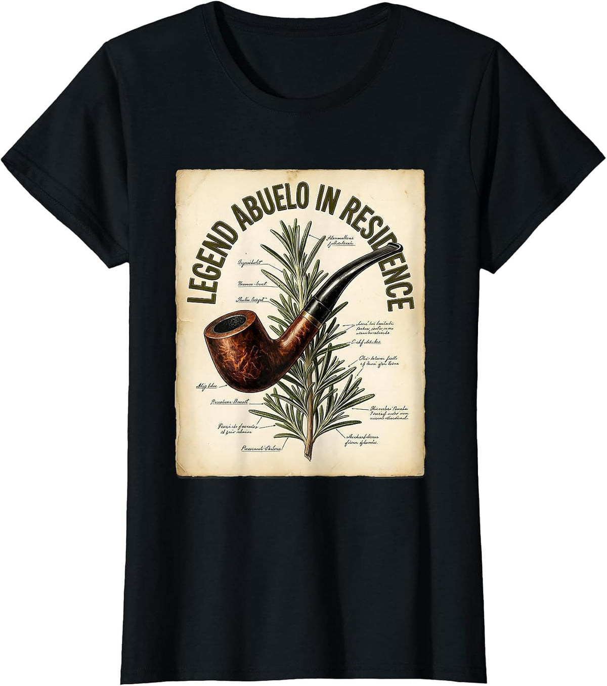 Legend Abuelo In Residence Grandfather Design T-Shirt - Black