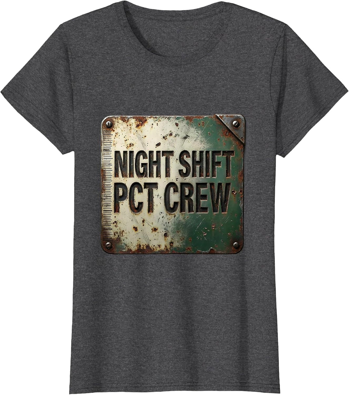 Women's Night Shift PCT Crew Vintage Patient Care Technician Crew T-Shirt - Dark Heather Grey