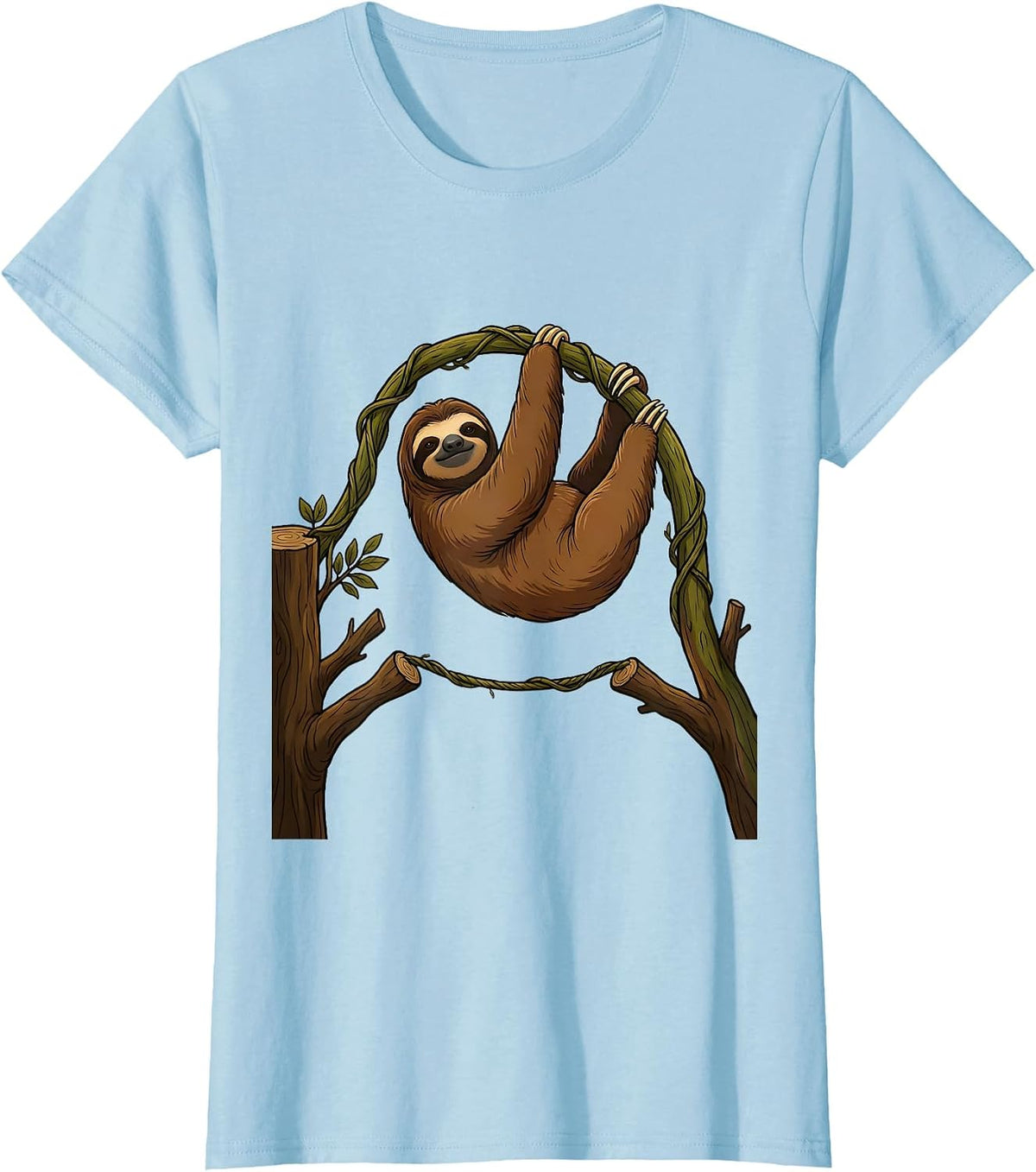 Women's Sloth Vine Chill Humor Novelty Gift T-Shirt - Baby Blue