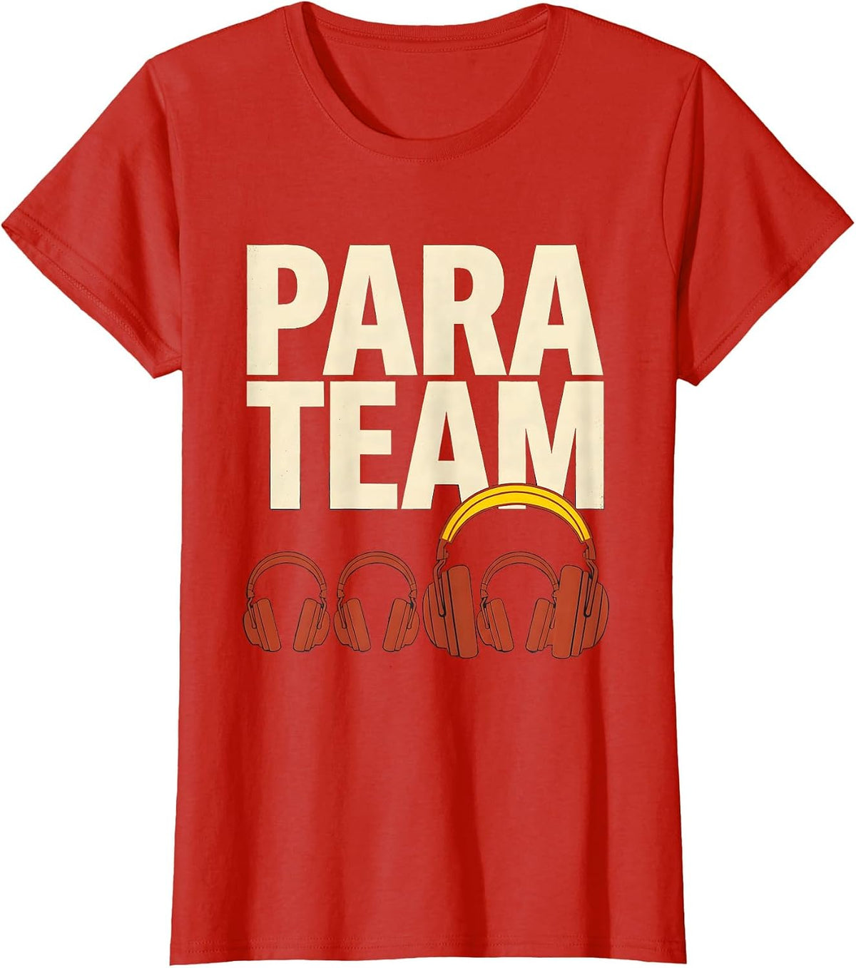 Para Team Screenprint Poster Paraprofessional Teacher T-Shirt - Red
