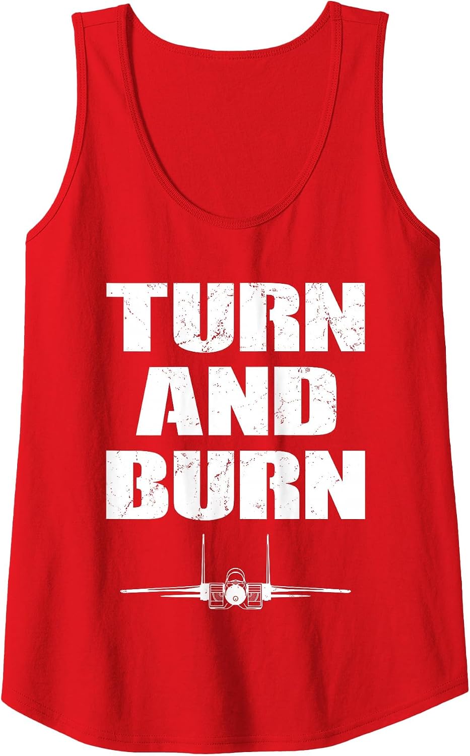 Turn and Burn Fighter Jet Tank Top - Red