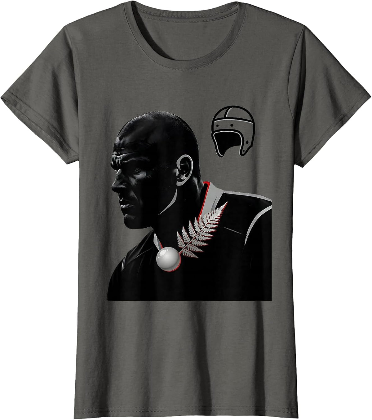 Women's Front Row Rugby Player Profile Kiwi Fan Humor T-Shirt - Asphalt Grey
