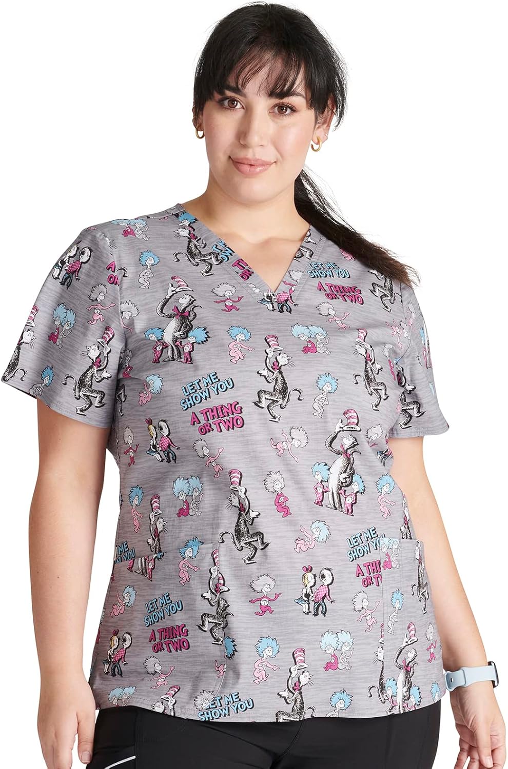 Tooniforms Nurse Gifts Women Scrubs Top V-Neck Print Modern Classic Fit - A Thing Or Two