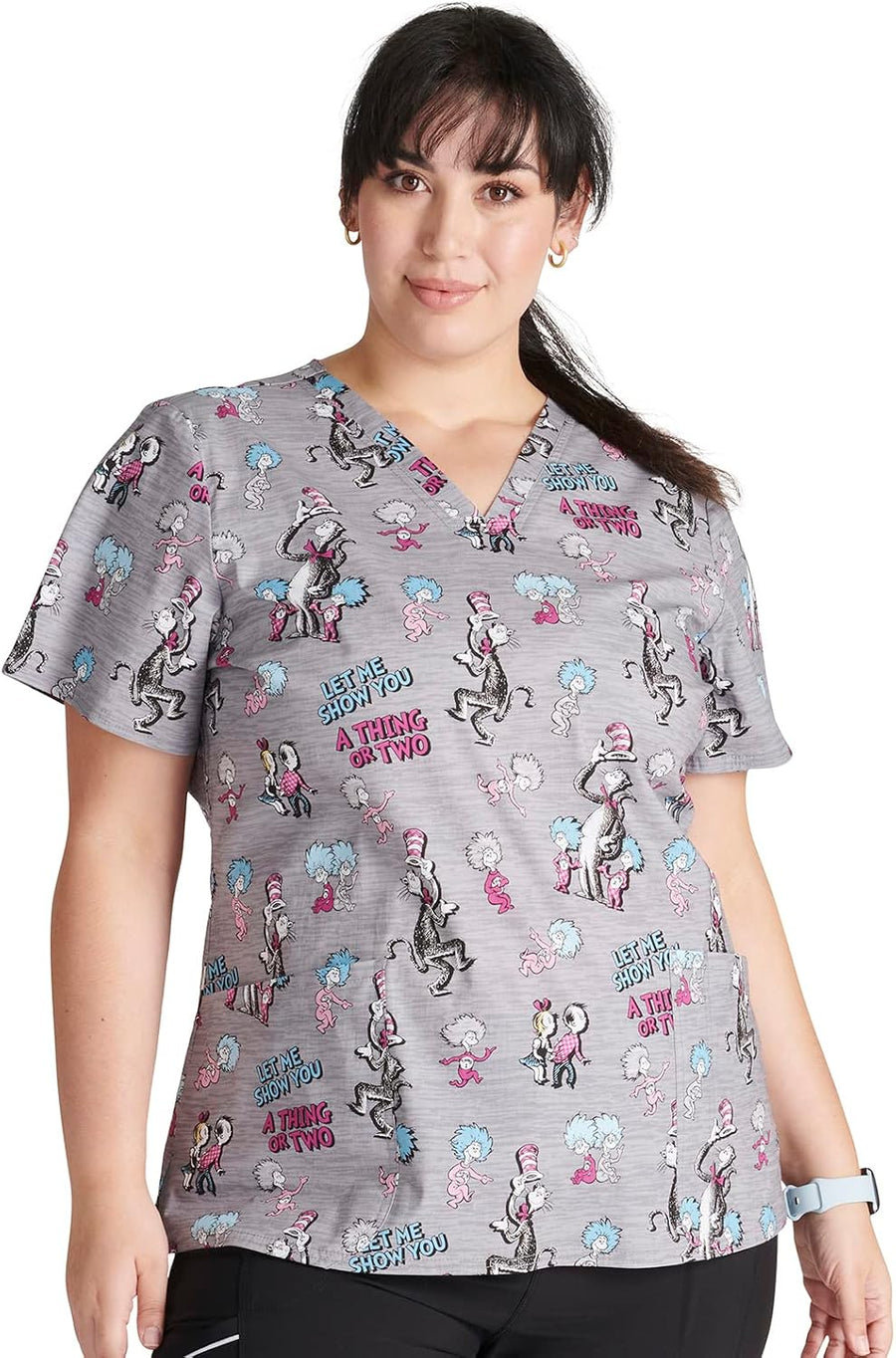 Tooniforms Nurse Gifts Women Scrubs Top V-Neck Print Modern Classic Fit - A Thing Or Two