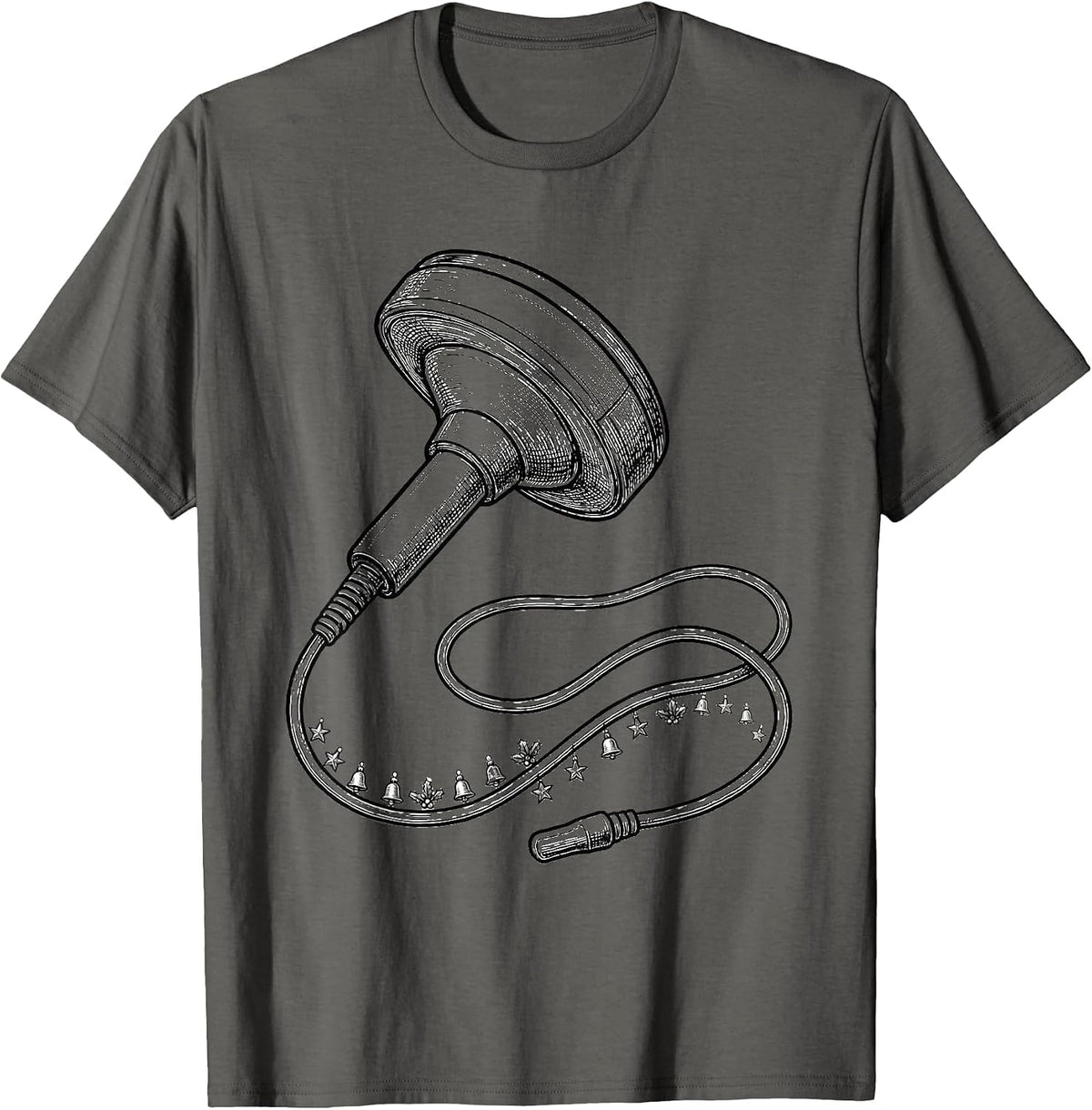 Sonographer Ultrasound Probe Holiday Humor T-Shirt - Asphalt Grey