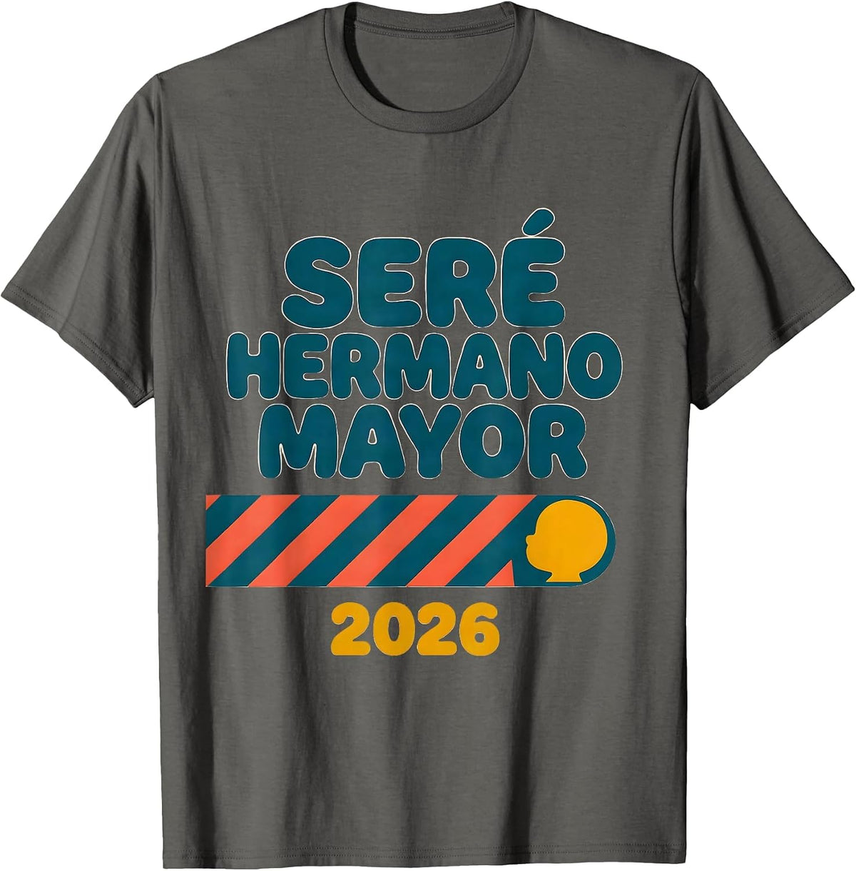 Men's Seré Hermano Mayor 2026 Big Brother Spanish Sibling T-Shirt - Asphalt Grey