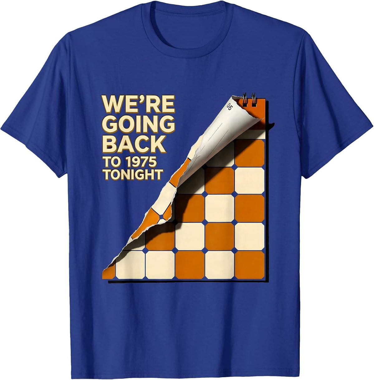 Men's We're Going Back To 1975 Tonight Retro Disco Party Costume T-Shirt - Royal Blue