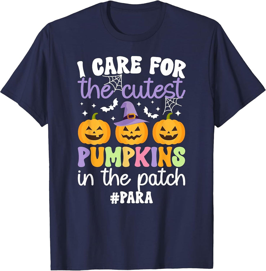 Cutest Pumpkins Spooky para Halloween Paraprofessional T-Shirt - Navy Blue
