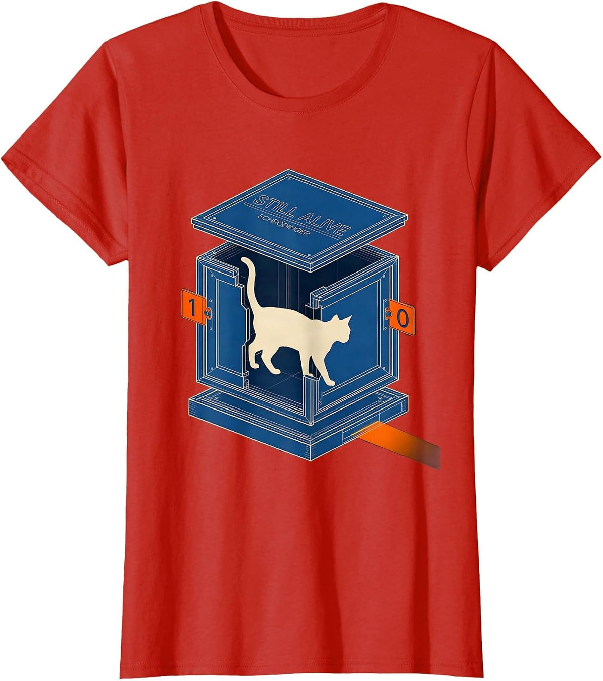 Still Alive Schrödinger Quantum Physics Humor Science T-Shirt - Red