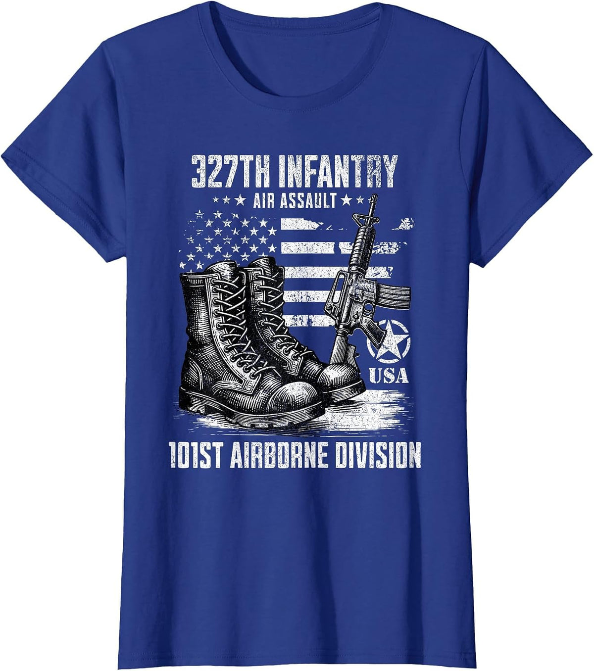 327th Infantry Regiment 101st Airborne Division Veteran T-Shirt - Royal Blue
