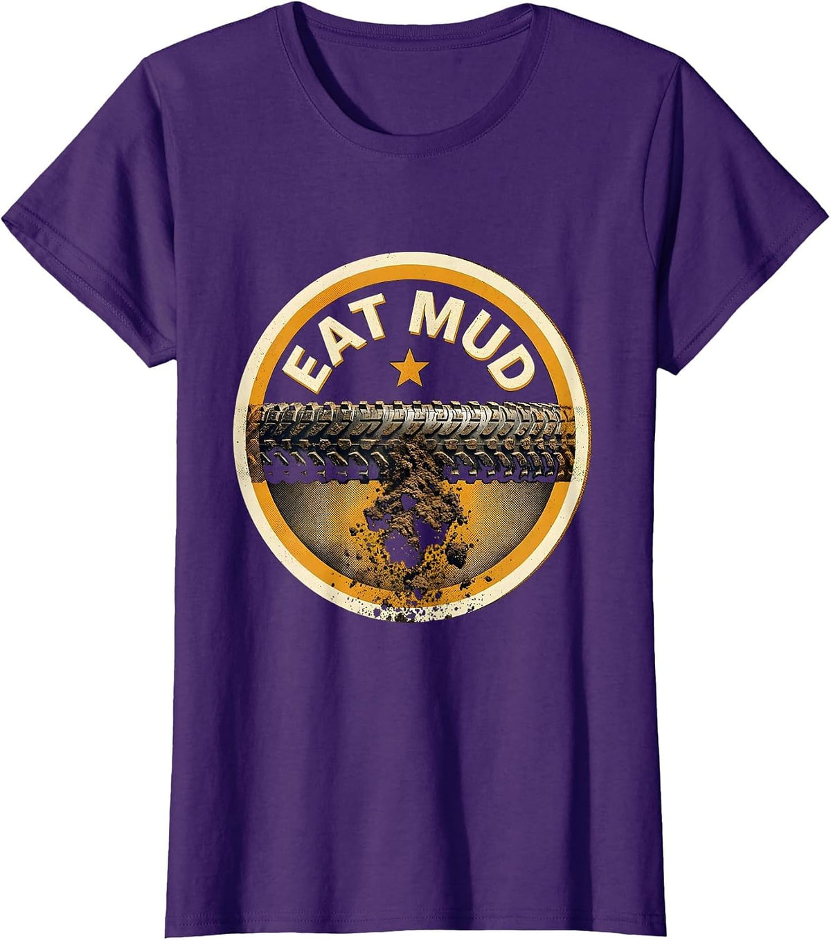 Women's Dirt Bike Tread Star Motocross Humor T-Shirt - Purple