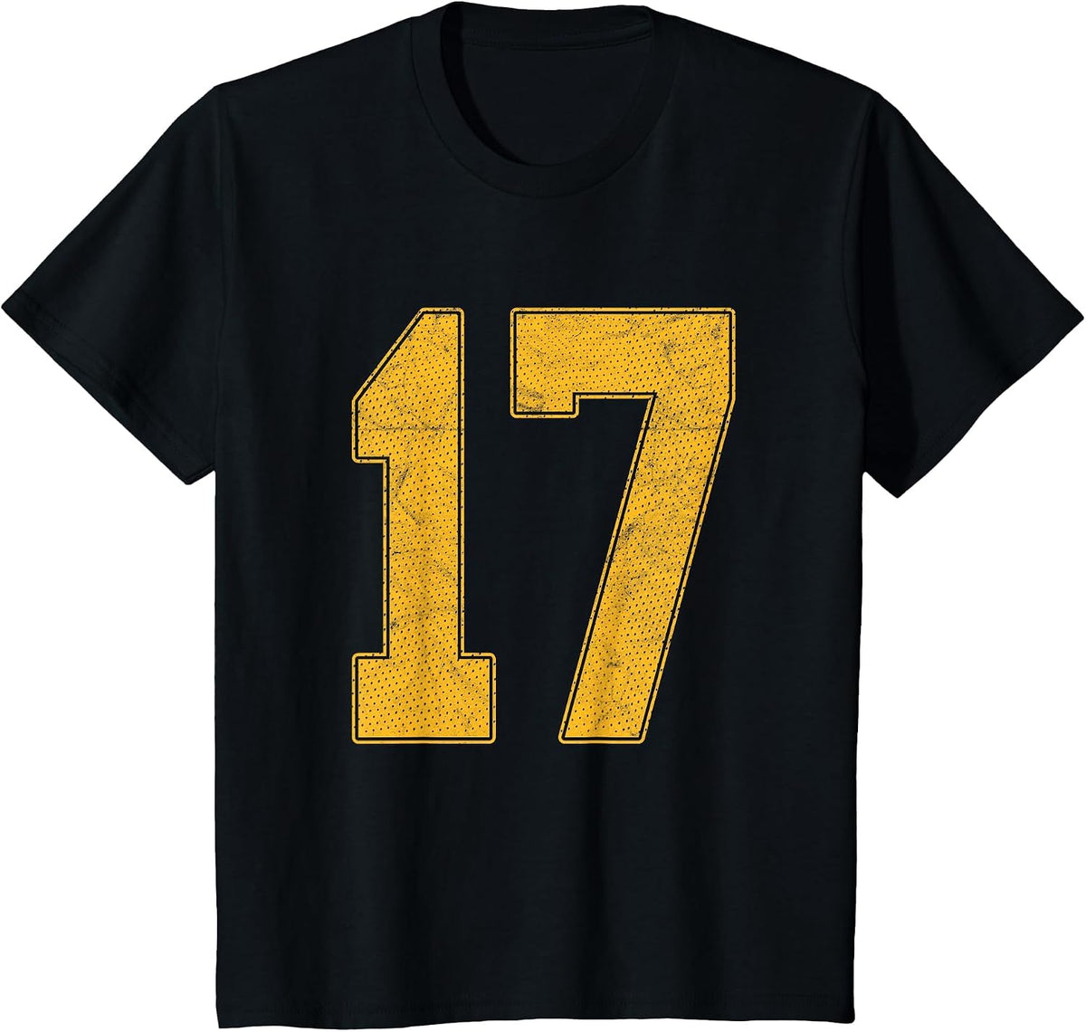 Number 17 Numbered Uniform Sports Team Jersey 17th Birthday T-Shirt - Black