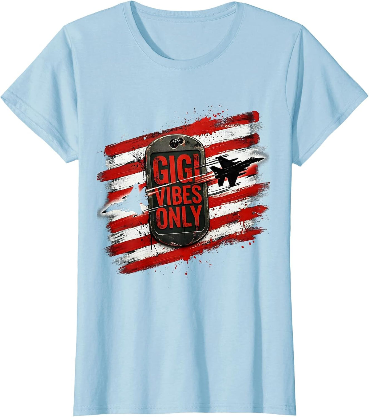 Gigi Vibes Only Grandma Life Design T-Shirt - Baby Blue