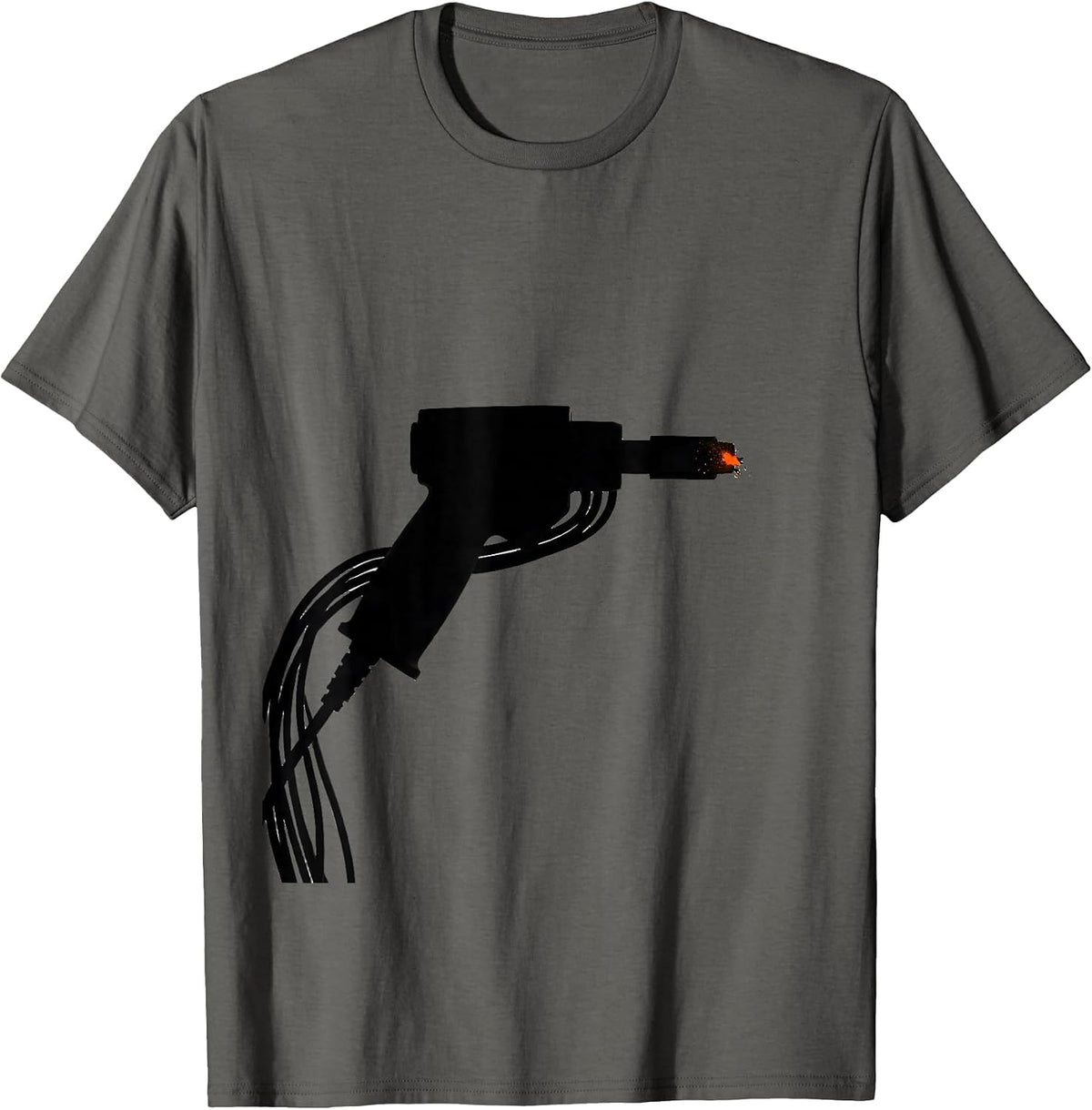Men's MIG Welding Gun Minimalist Welder Trade Humor T-Shirt - Asphalt Grey