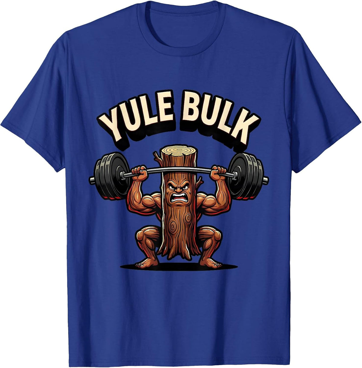 Yule Bulk Funny Christmas Gym Weightlifting Bodybuilding T-Shirt - Royal Blue