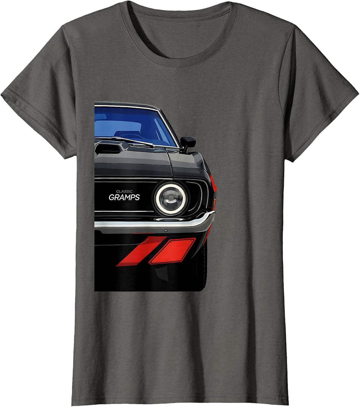 Women's Classic Gramps Funny Grandpa Classic Car Enthusiast Humor T-Shirt - Asphalt Grey