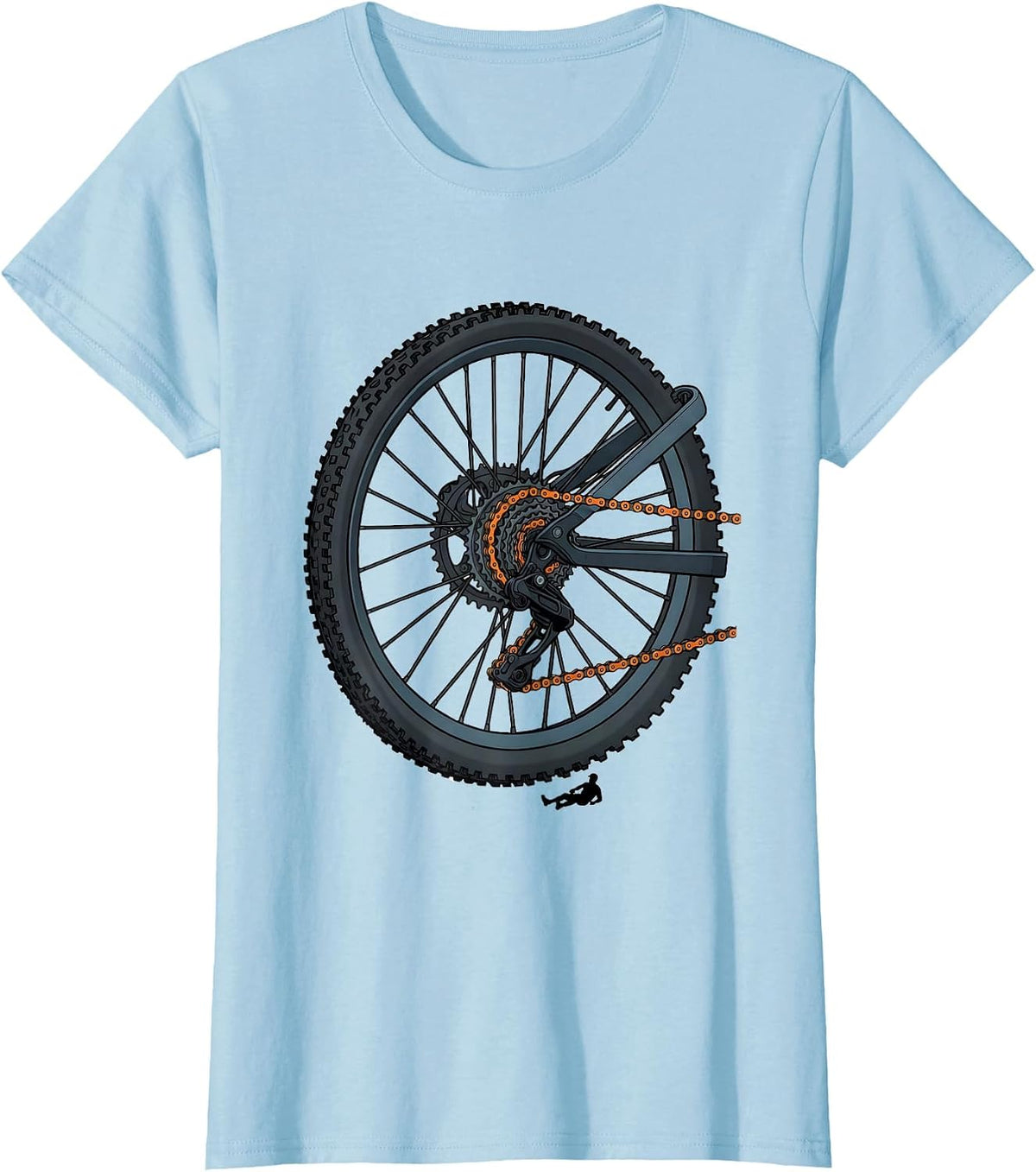 Bike Drivetrain Frame Mountain Bike Humor T-Shirt - Baby Blue