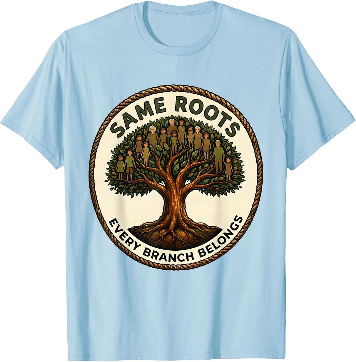 Men's Same Roots Every Branch Belongs Family Reunion Matching T-Shirt - Baby Blue