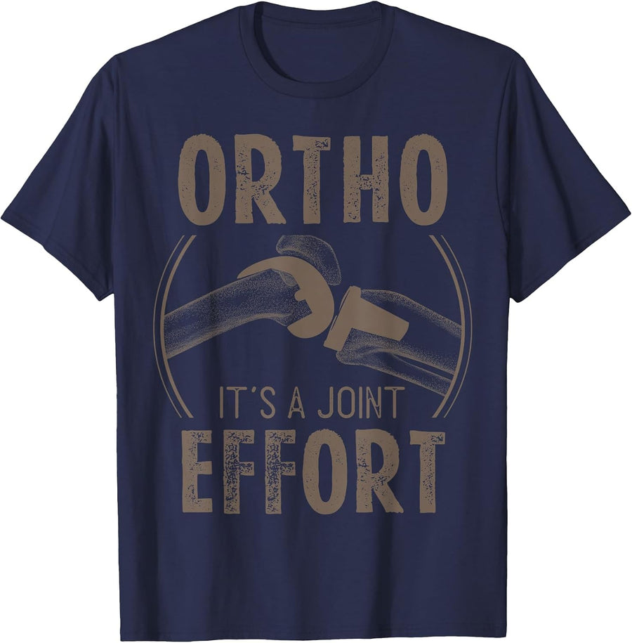Ortho It's A Joint Effort Bone Humor Orthopedic Nurse Doctor T-Shirt - Navy Blue