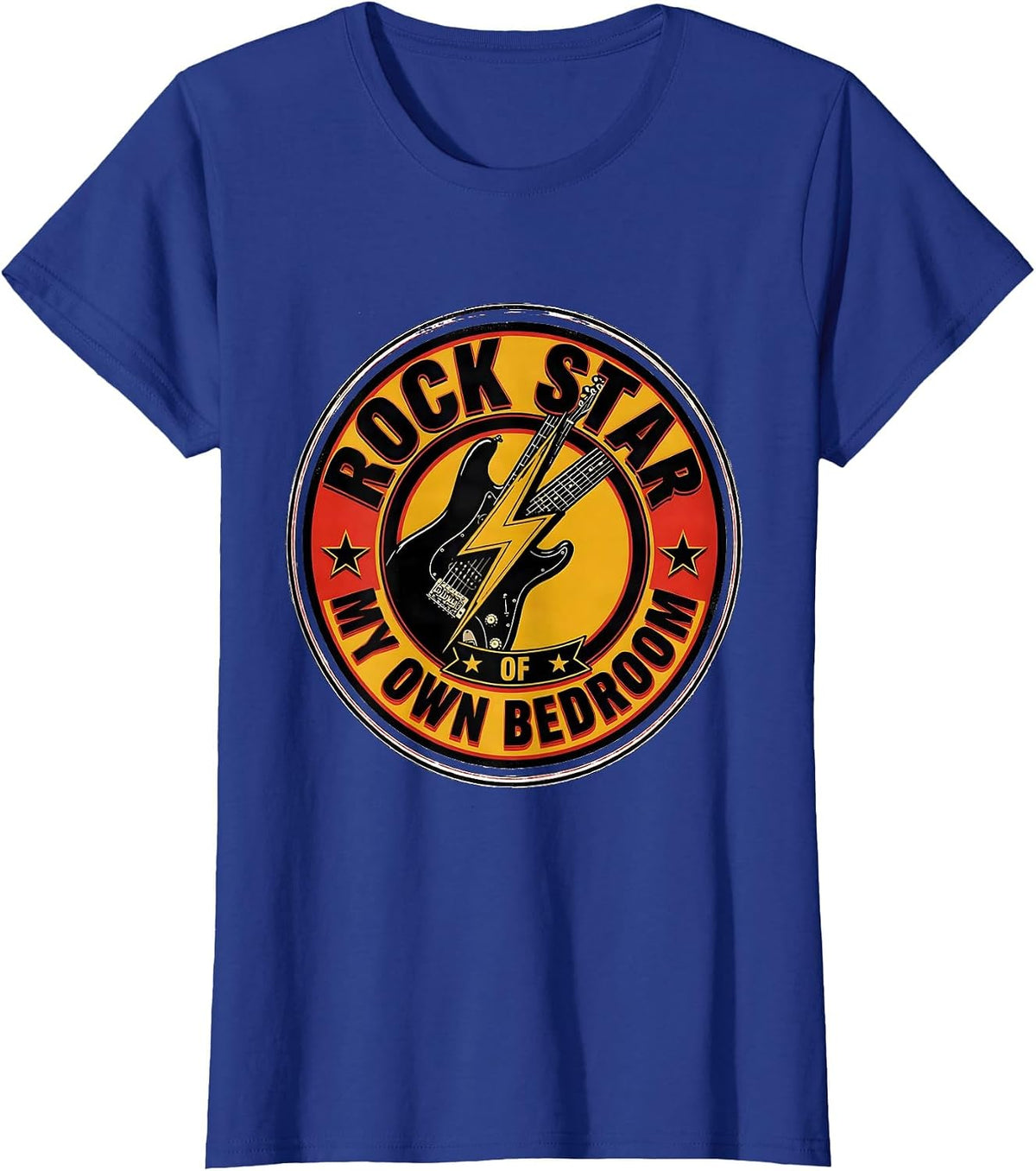 Women's Rock Star Of My Own Bedroom Funny Rock Fan Music Lover T-Shirt - Royal Blue