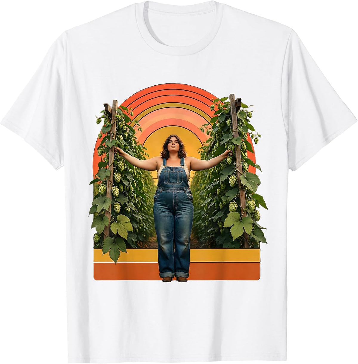 Hop Garden Grower Beer Lover Illustration T-Shirt - White